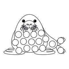 Ocean Animals Dot marker coloring pages