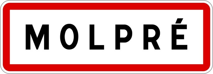 Panneau entrée ville agglomération Molpré / Town entrance sign Molpré
