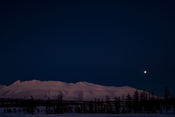 winter landscape in the mountains of the Circumpolar Urals