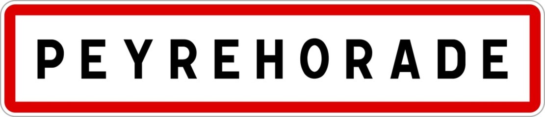 Panneau entrée ville agglomération Peyrehorade / Town entrance sign Peyrehorade