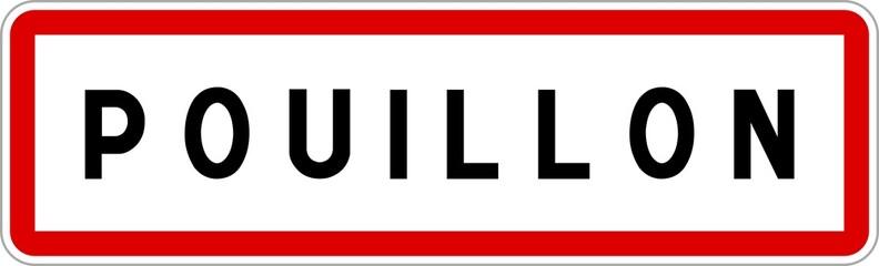 Panneau entrée ville agglomération Pouillon / Town entrance sign Pouillon