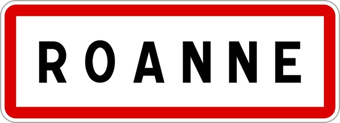 Panneau entrée ville agglomération Roanne / Town entrance sign Roanne
