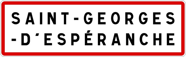 Panneau entrée ville agglomération Saint-Georges-d'Espéranche / Town entrance sign Saint-Georges-d'Espéranche
