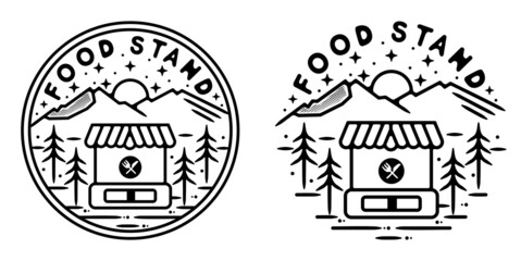 food tour monoline badge design