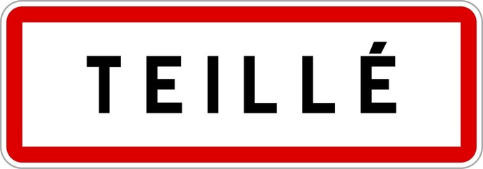 Panneau entrée ville agglomération Teillé / Town entrance sign Teillé