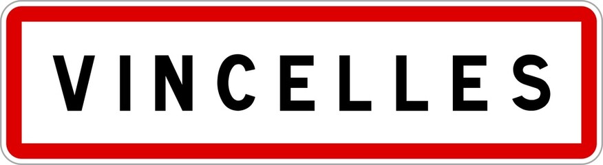 Panneau entrée ville agglomération Vincelles / Town entrance sign Vincelles