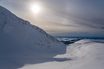winter landscape in the mountains of the Circumpolar Urals