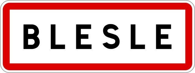 Panneau entrée ville agglomération Blesle / Town entrance sign Blesle
