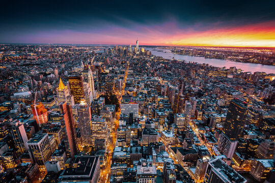 Top view of New York City © ikostudio