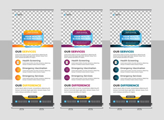 Medical dl flyer and rack card with rollup banner set