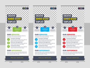 Business Roll Up Set. Standee Design. Banner Template, Abstract Geometric Background vector