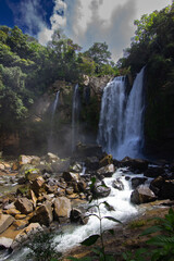 Naklejka na ściany i meble Waterfall in Costa Rica