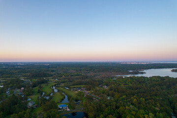 Dog River at sunset in Mobile, Alabama at sunset 