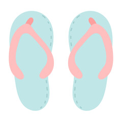 beach flip-flops simple cartoon. Slipper icon vector flat design.