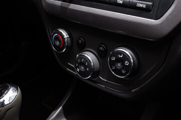 Fototapeta na wymiar Car interior buttons, switches, seat belt