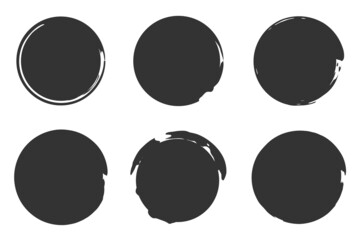 Circle brush stroke, hand drawn paint frame for design logo, banner, card.