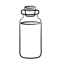 A simple image of a glass jar with a cork stopper.