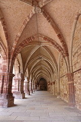 Fototapeta na wymiar Abbey Saint Colomban cloisters in Luxeuil-les-Bains .