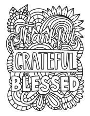 Thankful Grateful Blessed Motivational Coloring 