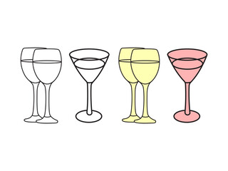 Glass Of Juice EPS Vector. Juice bottle line icon. wine glass vector. Wine glass vector icons. Isolated wineglass silhouette, alcohol beverage sign