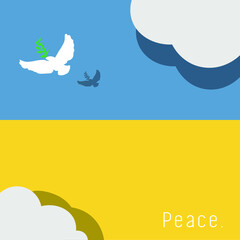 illustration of a dove of peace, Ukraine , Stop War