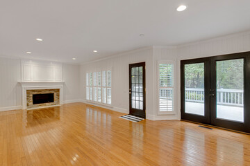 Modern interior living space harcwood floors