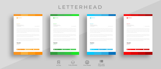 Creative A4  Modern Clean Corporate Business Letterhead Template Design. professional Letterhead design for your business, print ready, corporate identity letterhead template.