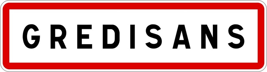 Panneau entrée ville agglomération Gredisans / Town entrance sign Gredisans