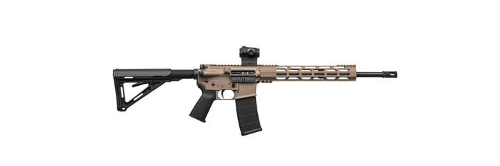 Modern automatic rifle isolated on white background. Weapons for police, special forces and the...