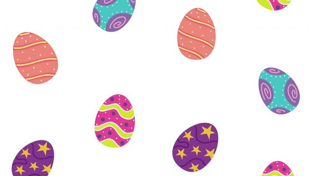 happy easter animation with eggs pattern