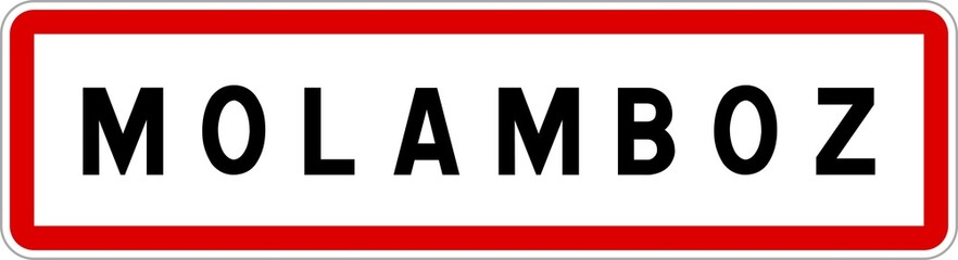 Panneau entrée ville agglomération Molamboz / Town entrance sign Molamboz