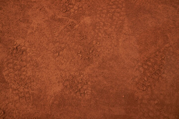 footprints on a clay tennis court close-up. Footprints on a clay tennis court. Footprints on a clay...