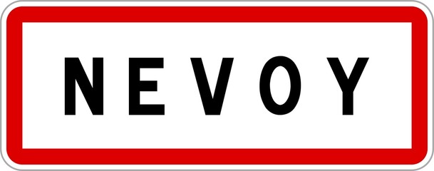 Panneau entrée ville agglomération Nevoy / Town entrance sign Nevoy