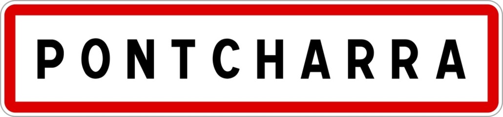 Panneau entrée ville agglomération Pontcharra / Town entrance sign Pontcharra