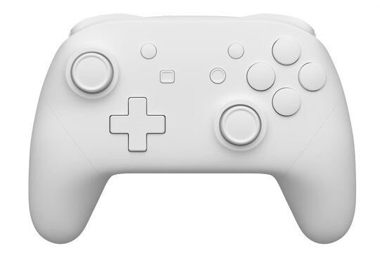 Video game joystick on white monochrome background. Concept of winner awards