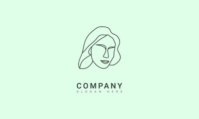 Line Art Woman logo template