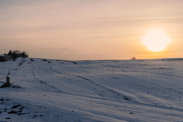 Winter fields on lublin upland