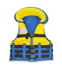 Yellow blue sailing floating life jacket
