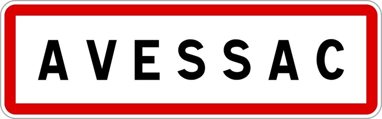 Panneau entrée ville agglomération Avessac / Town entrance sign Avessac