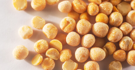 Heap of dried chickpeas on an isolated background Macro shoot