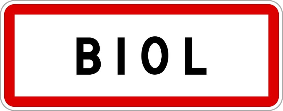 Panneau entr&eacute;e ville agglom&eacute;ration Biol / Town entrance sign Biol