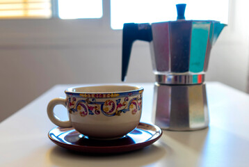 coffee pot and coffee cup