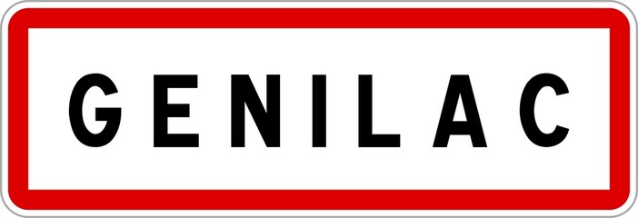 Panneau entrée ville agglomération Genilac / Town entrance sign Genilac