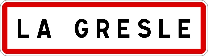 Panneau entrée ville agglomération La Gresle / Town entrance sign La Gresle