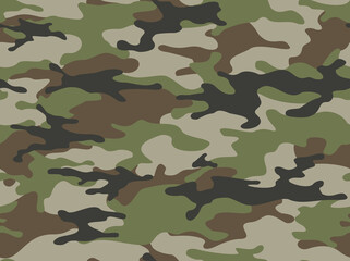 Fototapeta premium Camouflage seamless pattern. Military texture. Print on fabric and clothing. Vector illustration