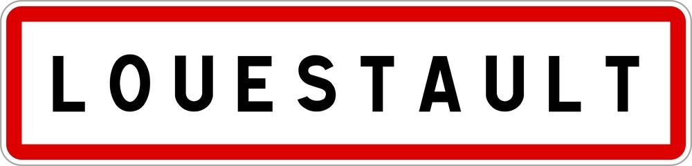 Panneau entrée ville agglomération Louestault / Town entrance sign Louestault
