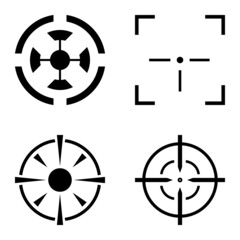 Crosshairs2 Flat Icon Set Isolated On White Background