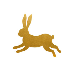 Gold Easter Rabbit - Golden Easter Bunny - Vector illustration