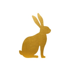 Gold Easter Rabbit - Golden Easter Bunny - Vector illustration - 497353541