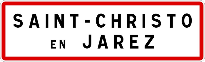 Panneau entrée ville agglomération Saint-Christo-en-Jarez / Town entrance sign Saint-Christo-en-Jarez